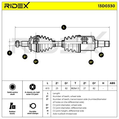 Drive Shaft RIDEX 13D0330 13D0330 - photo 8