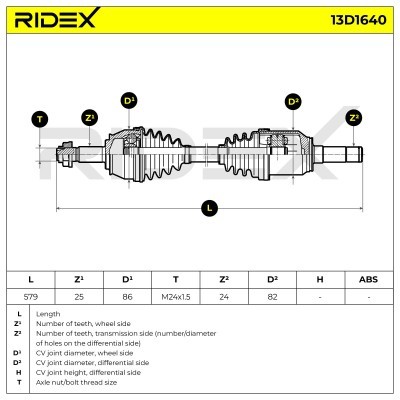 Drive Shaft RIDEX 13D1640 13D1640 - photo 7
