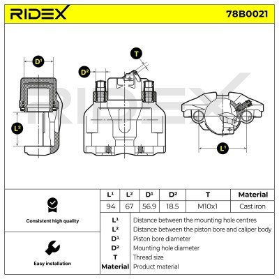 Brake Caliper RIDEX 78B0021 78B0021 - photo 5