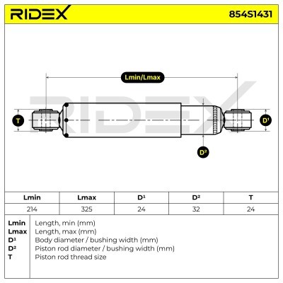 Shock Absorber RIDEX 854S1431 854S1431 - photo 5