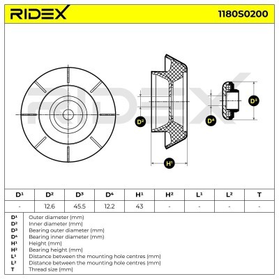 Strut Support Bearing Front RIDEX 1180S0200 1180S0200 - photo 5