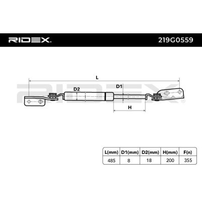 Gas Spring, boot-/cargo area RIDEX 219G0559 219G0559 - photo 7