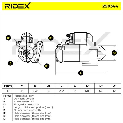 Starter RIDEX 2S0344 2S0344 - photo 6