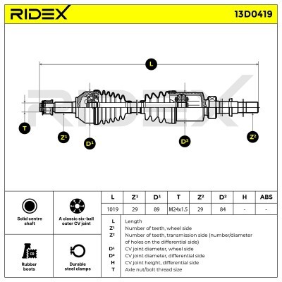 Drive Shaft RIDEX 13D0419 13D0419 - photo 7
