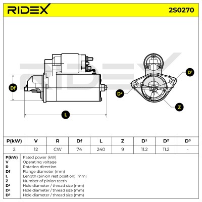 Starter RIDEX 2S0270 2S0270 - photo 7