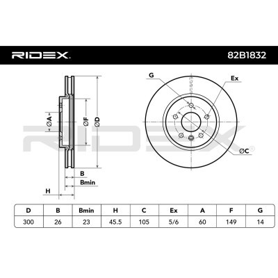 Brake Disc RIDEX 82B1832 82B1832 - photo 6