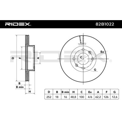 Brake Disc RIDEX 82B1022 82B1022 - photo 3