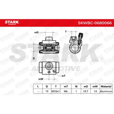 Wheel Brake Cylinder Stark SKWBC-0680066 SKWBC-0680066 - photo 6