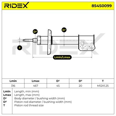 Shock Absorber RIDEX 854S0099 854S0099 - photo 8