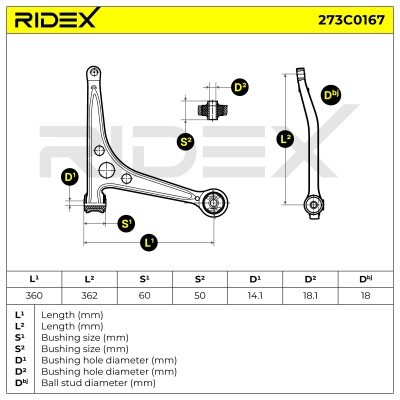 Control Arm RIDEX 273C0167 273C0167 - photo 7