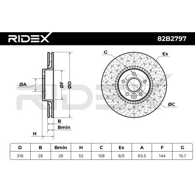 Brake Disc RIDEX 82B2797 82B2797 - photo 5