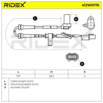 ABS Sensor RIDEX 412W0176 412W0176 - photo 7