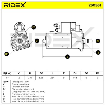 Starter RIDEX 2S0561 2S0561 - photo 6