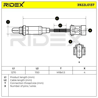 Lambda (Oxygen) Sensor RIDEX 3922L0137 3922L0137 - photo 6