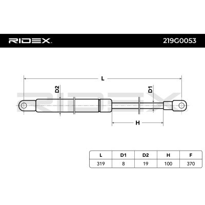Gas Spring, boot-/cargo area RIDEX 219G0053 219G0053 - photo 4