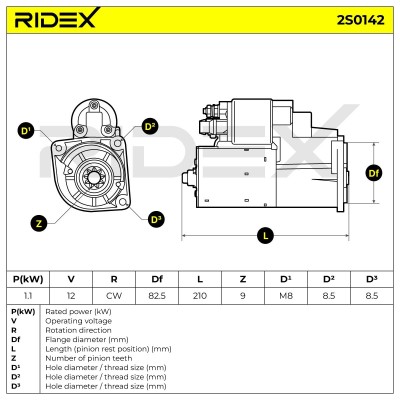 Starter RIDEX 2S0142 2S0142 - photo 6