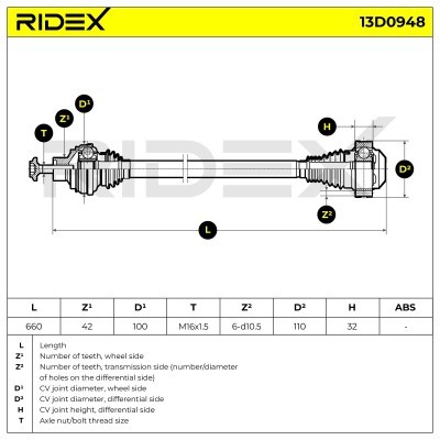 Drive Shaft RIDEX 13D0948 13D0948 - photo 8