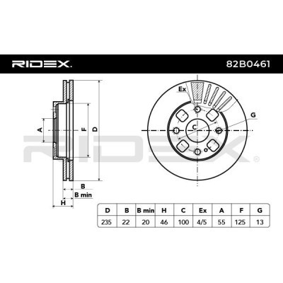 Brake Disc RIDEX 82B0461 82B0461 - photo 3