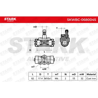Wheel Brake Cylinder Stark SKWBC-0680045 SKWBC-0680045 - photo 7