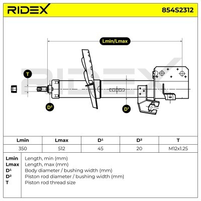 Shock Absorber RIDEX 854S2312 854S2312 - photo 8