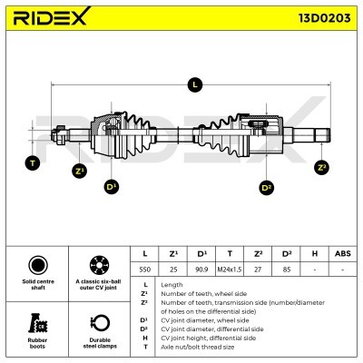 Drive Shaft RIDEX 13D0203 13D0203 - photo 3