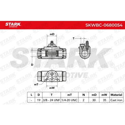 Wheel Brake Cylinder Stark SKWBC-0680054 SKWBC-0680054 - photo 4