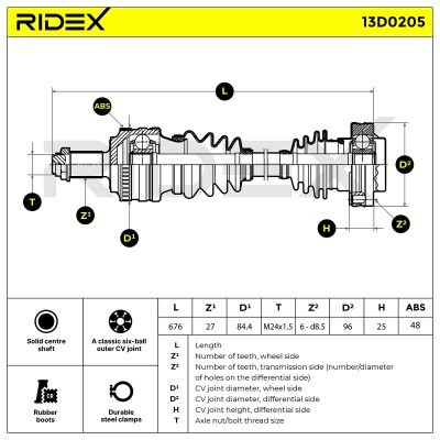 Drive Shaft RIDEX 13D0205 13D0205 - photo 4