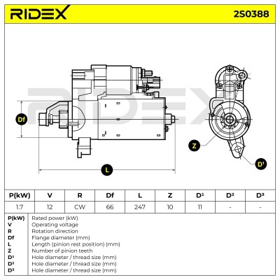 Starter RIDEX 2S0388 2S0388 - photo 7