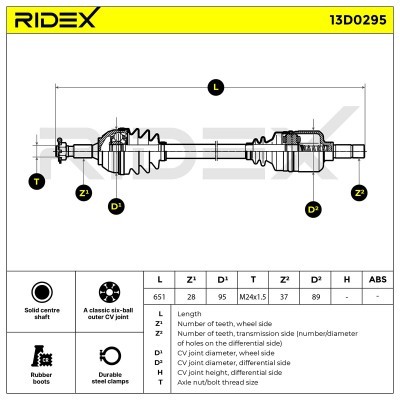 Drive Shaft RIDEX 13D0295 13D0295 - photo 5