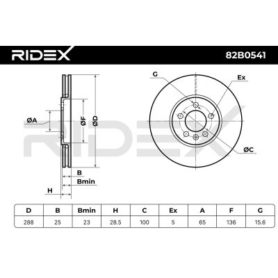 Brake Disc RIDEX 82B0541 82B0541 - photo 6