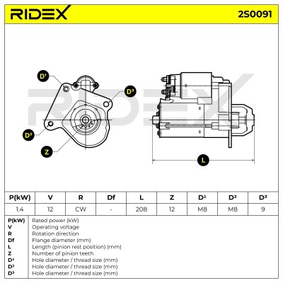 Starter RIDEX 2S0091 2S0091 - photo 6