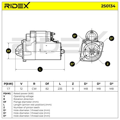 Starter RIDEX 2S0134 2S0134 - photo 6
