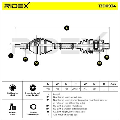 Drive Shaft RIDEX 13D0934 13D0934 - photo 7