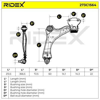 Control Arm RIDEX 273C1564 273C1564 - photo 8
