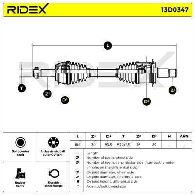 Drive Shaft RIDEX 13D0347 13D0347 - photo 6