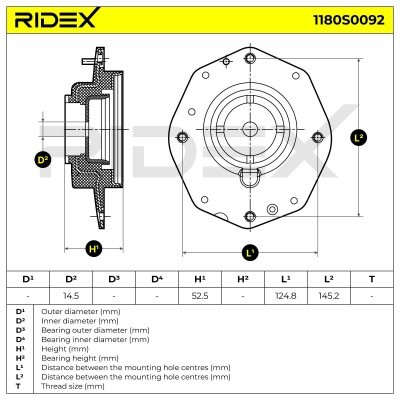 Strut Support Bearing Front RIDEX 1180S0092 1180S0092 - photo 5
