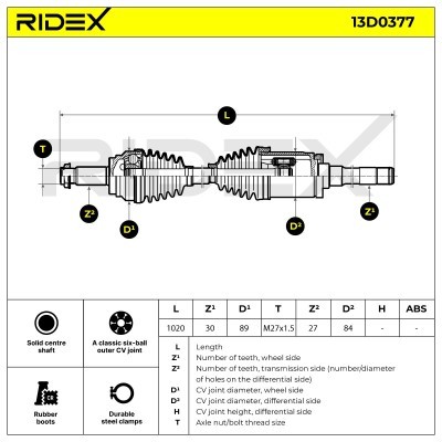 Drive Shaft RIDEX 13D0377 13D0377 - photo 7