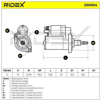 Starter RIDEX 2S0054 2S0054 - photo 6
