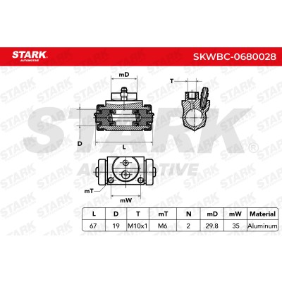 Wheel Brake Cylinder Stark SKWBC-0680028 SKWBC-0680028 - photo 5