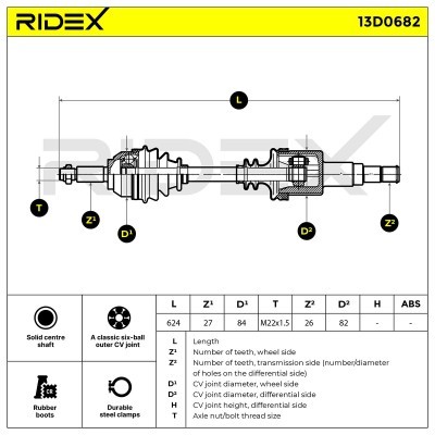 Drive Shaft RIDEX 13D0682 13D0682 - photo 7