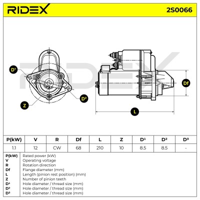 Starter RIDEX 2S0066 2S0066 - photo 10
