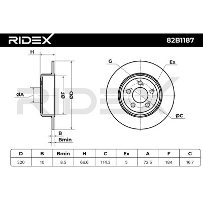Brake Disc RIDEX 82B1187 82B1187 - photo 3