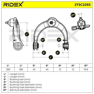 Control Arm RIDEX 273C2293 273C2293 - photo 6