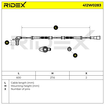ABS Sensor RIDEX 412W0283 412W0283 - photo 6