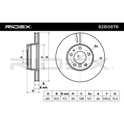 Brake Disc RIDEX 82B0876 82B0876 - photo 3