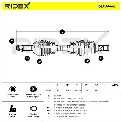 Drive Shaft RIDEX 13D0446 13D0446 - photo 7