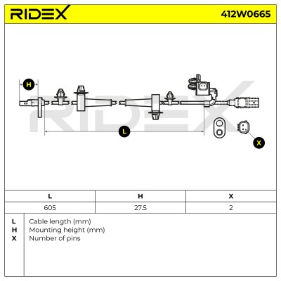 ABS Sensor RIDEX 412W0665 412W0665 - photo 6