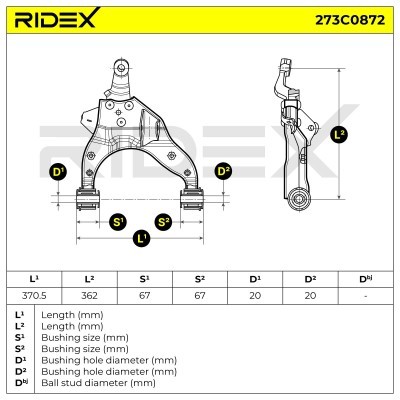 Control Arm RIDEX 273C0872 273C0872 - photo 5
