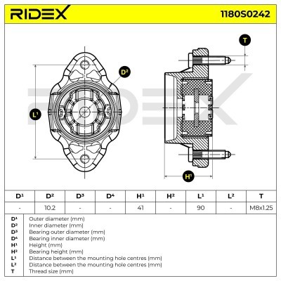 Strut Support Bearing Front RIDEX 1180S0242 1180S0242 - photo 5