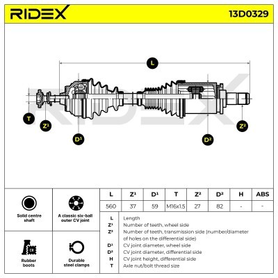 Drive Shaft RIDEX 13D0329 13D0329 - photo 7